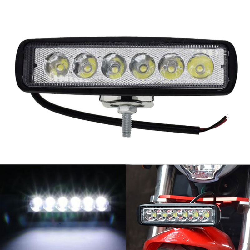 Vehicle 18W Flood LED Work Light Bar ATV Spotlight Fog Driving Lamp Offroad SUV Car Truck Trailer Tractor