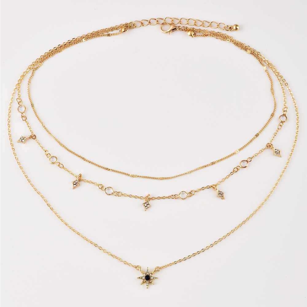 Layered Necklace with Buddha for Virgin Mary Star Stars Female Necklace Jewelry