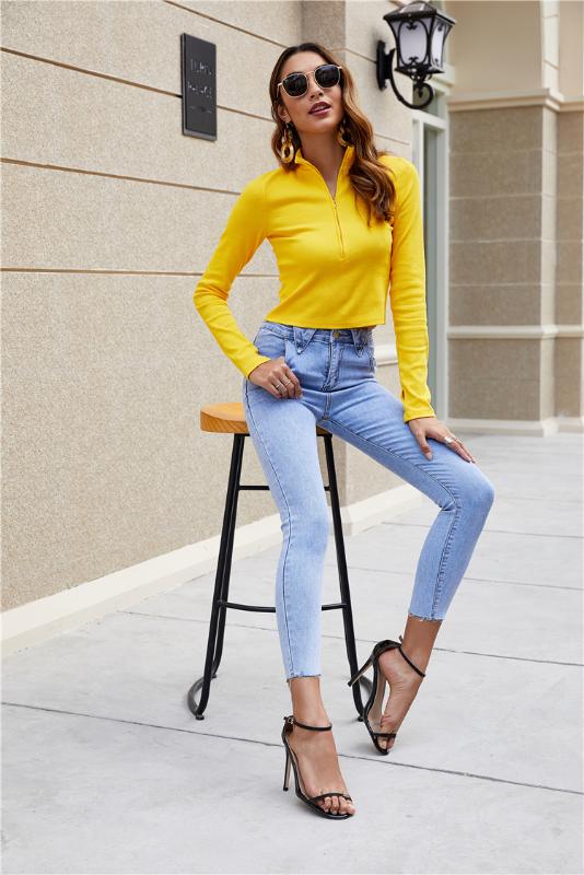 EAD high waist jeans women's waist triangle design edge stretch feet pants summer fashion slim wild plus size nine pants, Sky blue
EAD high waist jeans women's waist triangle design edge stretch feet pants summer fashion slim wild plus size nine pants, Sky blue