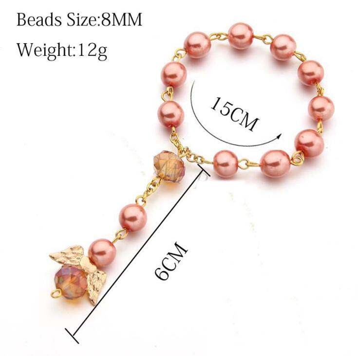 Angel pendant beaded bracelet Catholicism infant baptism supplies religion wedding gifts rosary bracelet charm bracelet Religious jewelry