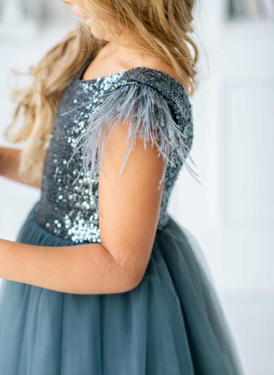 2020 Cute Girls Pageant Dresses Sleeveless Feather Sequins Ankle Length Flower Girl Dresses For Wedding First Communion Gowns Custom Made
