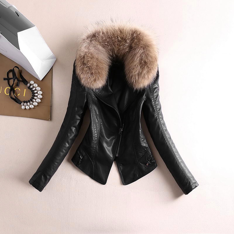 Autumn Winter Thick Washed PU Faux Leather Zipper Jacket Black With Real Fur Collar Female Slim Full Sleeve Coat Stand Collar, No fur collar
Autumn Winter Thick Washed PU Faux Leather Zipper Jacket Black With Real Fur Collar Female Slim Full Sleeve Coat Stand Collar, No fur collar
