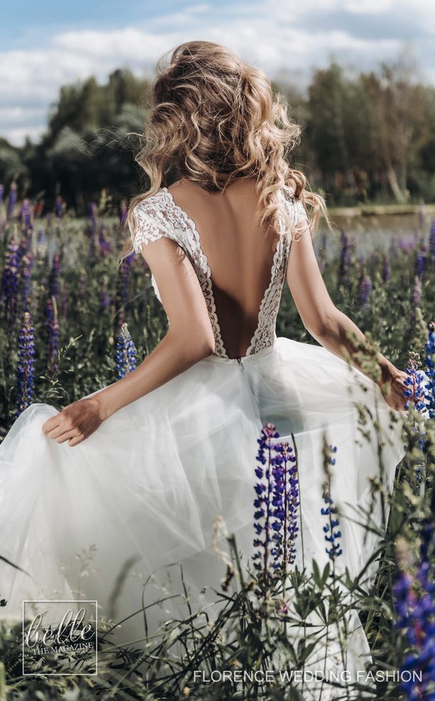 country florence wedding dresses lace applique cap sleeve backless tulle bridal gowns plus size beach robe de marie