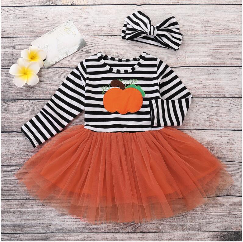 Girl Halloween Striped Long Sleeve Dress Baby Round Collar Orange Skirt Kids Clothes TYK 004, As picture
Girl Halloween Striped Long Sleeve Dress Baby Round Collar Orange Skirt Kids Clothes TYK 004, As picture