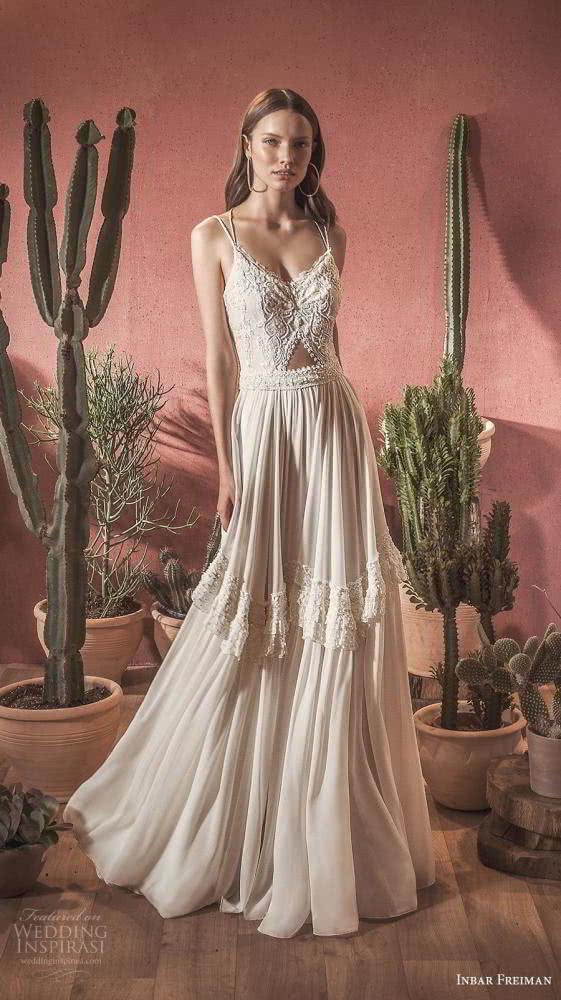 Bohemian Wedding Dresses Feather 2020 Spaghetti Lace Floor Length Sexy Backless Bridal Gowns Chiffon A Line Beach Wedding Dress Boho