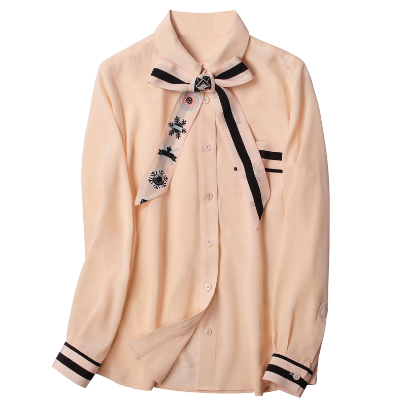 100% crepe de chine silk shirt,women pure mulberry silk blouse,black,apricot M XL XXL with printed ribbon lady fashion blouses
100% crepe de chine silk shirt,women pure mulberry silk blouse,black,apricot M XL XXL with printed ribbon lady fashion blouses