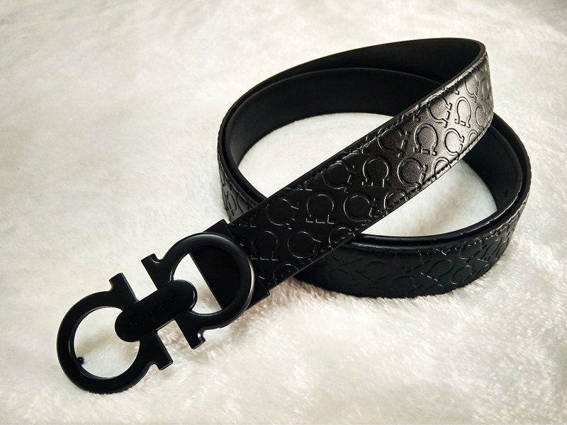 New top Business men belts quality Ceinture big buckle Fashion mens luxury leather belts, Box