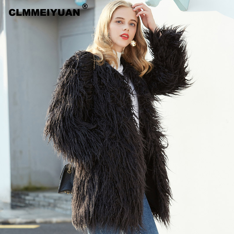 Elegant Fluffy Faux Mongolia Sheep Fur Coat 2018 Winter Fashion Women Long Sleeve Shaggy Outerwears Thicken Warm Overcoats Femme, Khaki faux fur coat
Elegant Fluffy Faux Mongolia Sheep Fur Coat 2018 Winter Fashion Women Long Sleeve Shaggy Outerwears Thicken Warm Overcoats Femme, Khaki faux fur coat