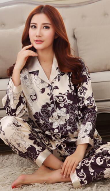Wholesale-Women Men Winter Rayon Silk Fleece Sleepwear Pajama Set Couples Robes Nightwear