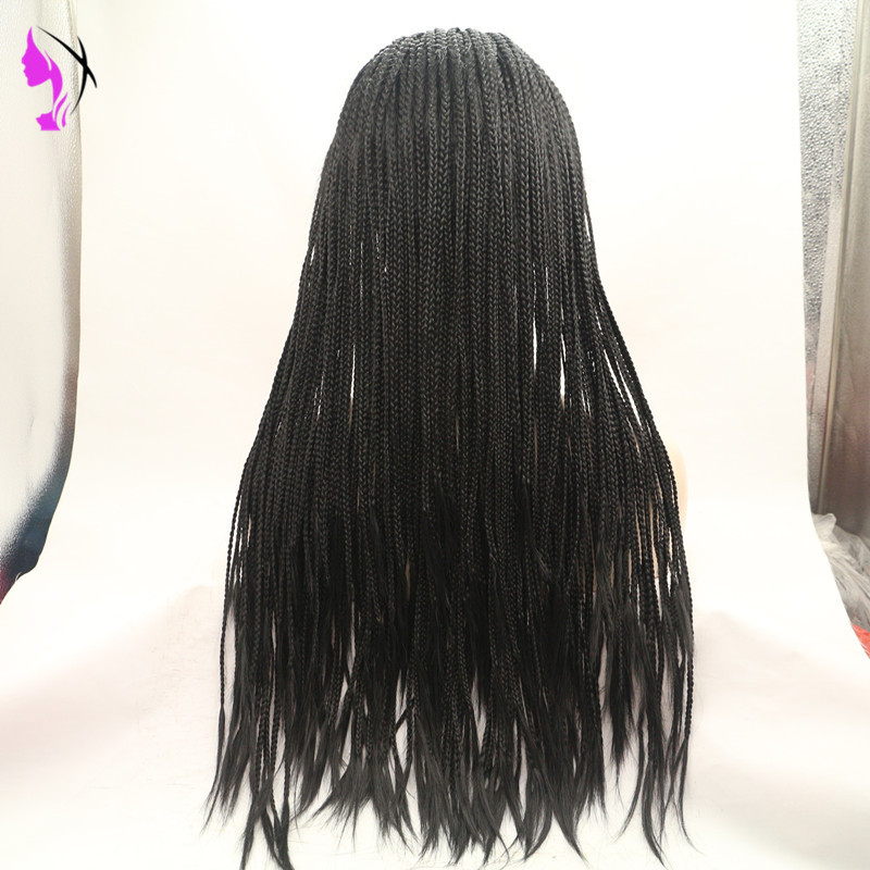 perruque americaine 30inches long africa braids Lace Front Black/brown/blonde Wig Synthetic Braided Box Braids wigs for women