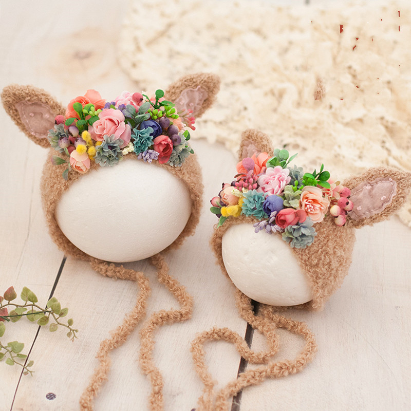 Newborn photography props pure hand-woven flowers cluster theme ears baby hats baby children studio shooting, Light brown
Newborn photography props pure hand-woven flowers cluster theme ears baby hats baby children studio shooting, Light brown