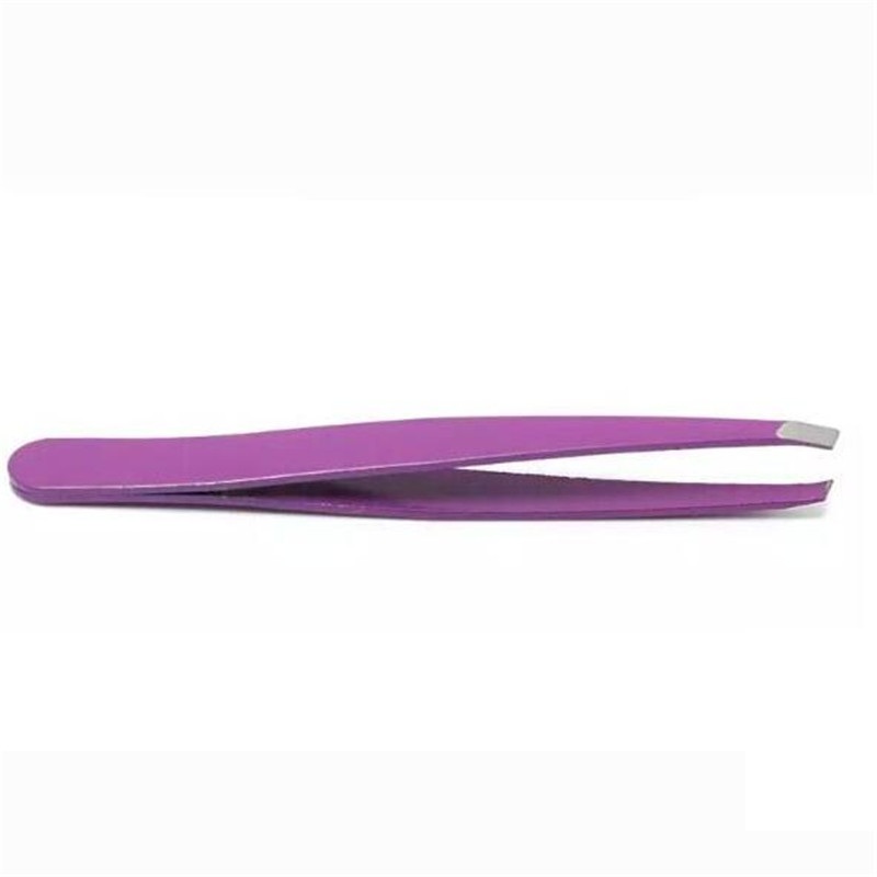 hot 24 Pcs Colorful Stainless Steel Slanted Tip Beauty Eyebrow Tweezers Hair Removal Tools Free shipping