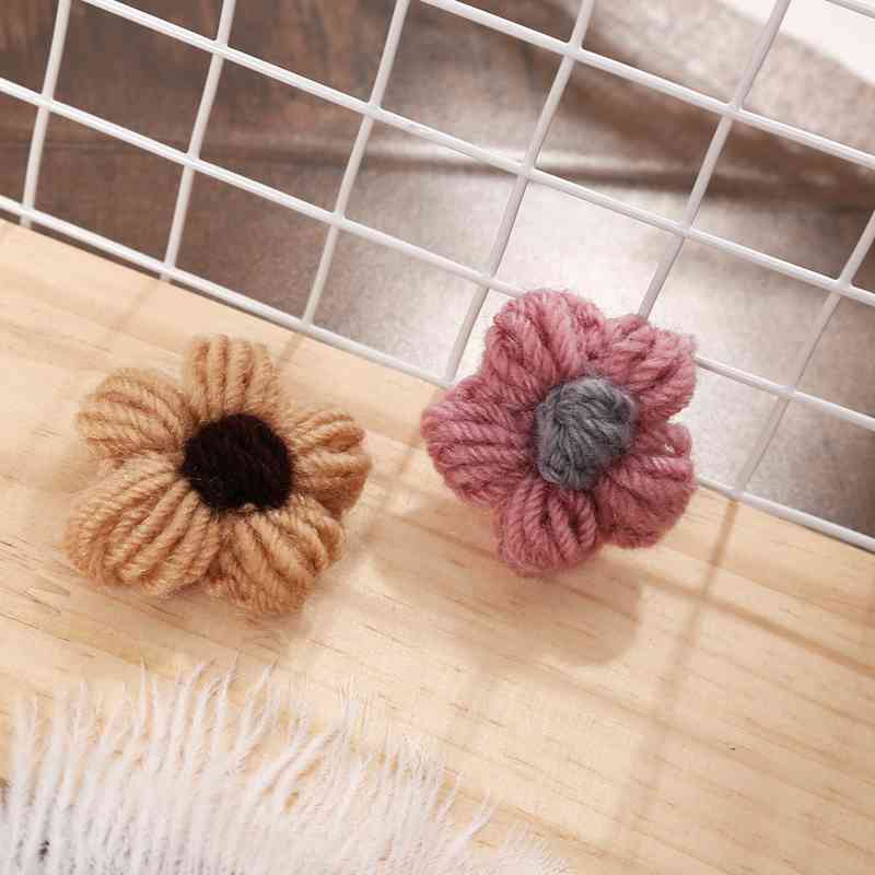 3 piece set of wool flower brooch set with handmade flower pin female fashion