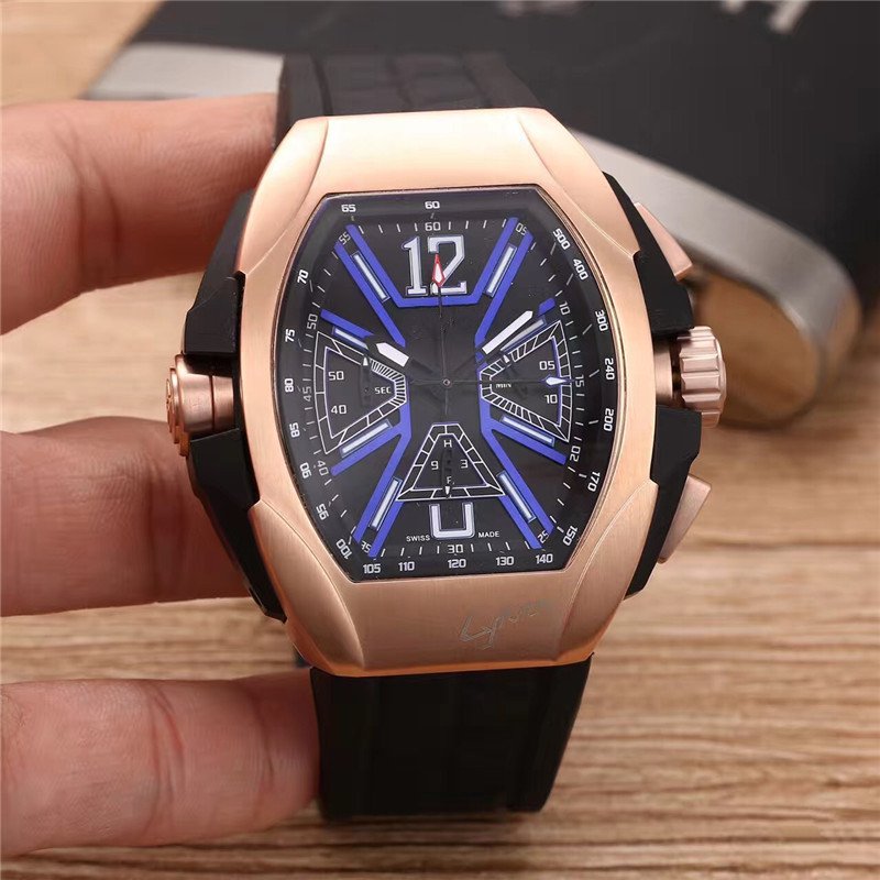 Hot sale luxury watch for man quartz stopwatch MAN chronograph watches stainless steel wrist watch leather band fm07