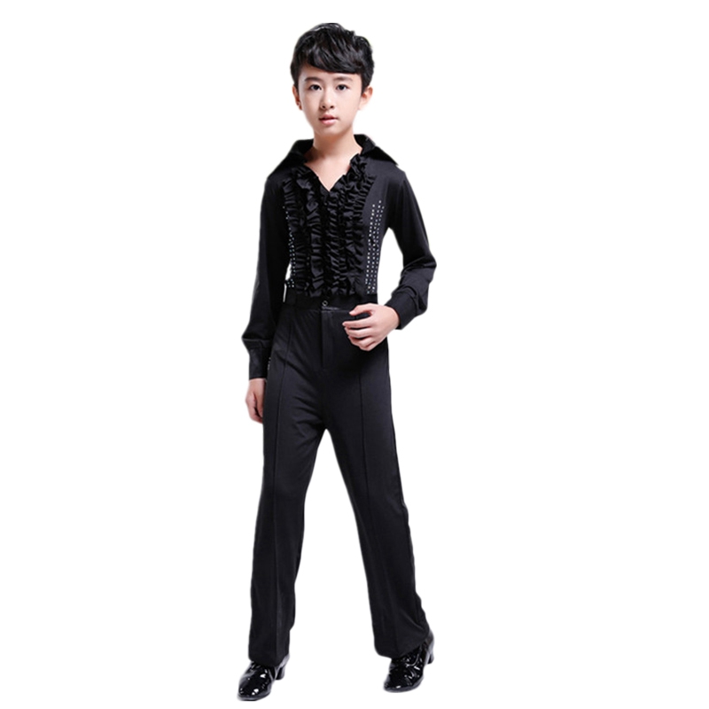 2019 Children Latin Dance Costume Boy Latin Dance Competition Clothes Professional Tango Rumba Samba Cha Cha Shirts Pants, White top black pant
2019 Children Latin Dance Costume Boy Latin Dance Competition Clothes Professional Tango Rumba Samba Cha Cha Shirts Pants, White top black pant