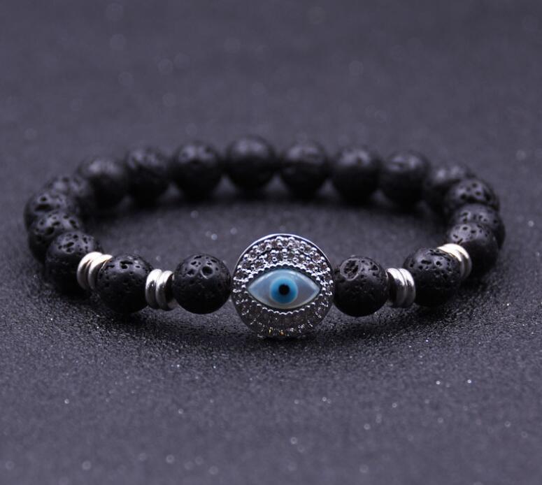 Friedman Lava Volcanic Stone Devil's Eye Bracelet Men's and Women's Essential Oil Diffusion Yoga Couple Jewelry Bracelet