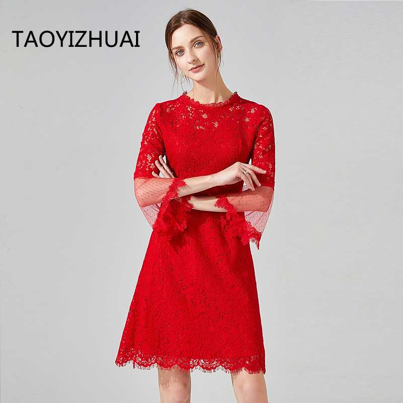 TAOYIZHUAI midi casual dress round neck three quarter flare sleeves hollow out above knee length festival party dress, Red
TAOYIZHUAI midi casual dress round neck three quarter flare sleeves hollow out above knee length festival party dress, Red