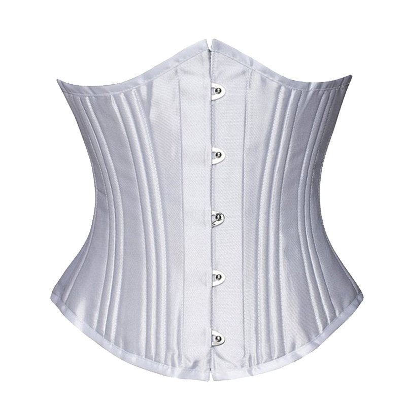 26 Double Boned Steel Bone Waist Trainer Body Shaper Satin Underbust Corset Women Slim Modeling Strap Belly Slimming Sheath Belt Black White