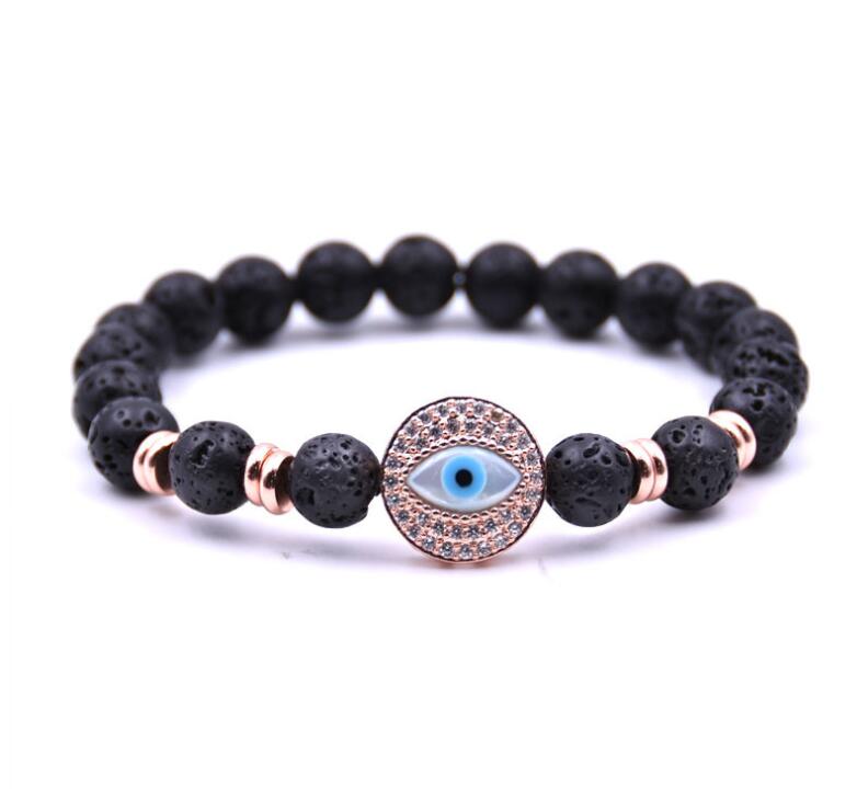 Friedman Lava Volcanic Stone Devil's Eye Bracelet Men's and Women's Essential Oil Diffusion Yoga Couple Jewelry Bracelet