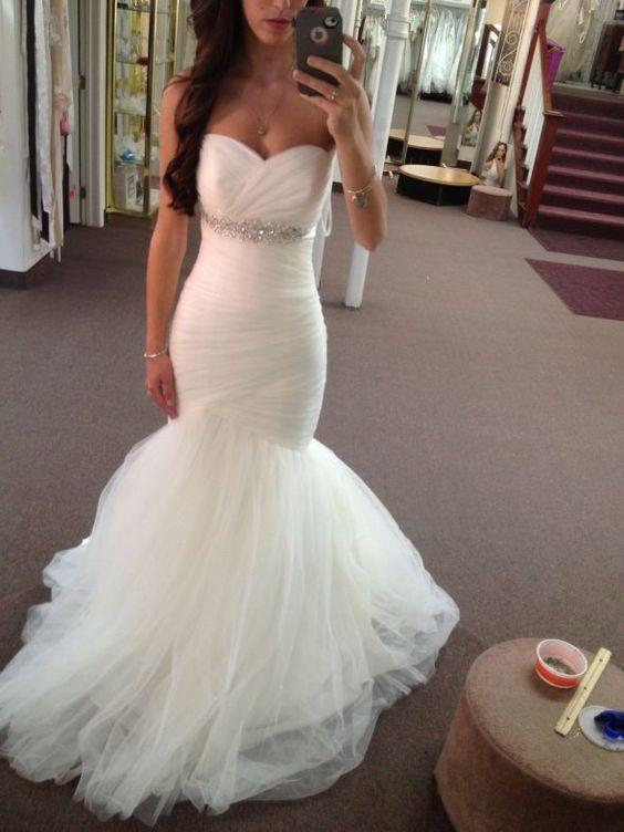 2020 Sleeveless Pleated Mermaid Wedding Dress with Removable Sash Corset Back Mermaid Bridal Dress Plus Size
