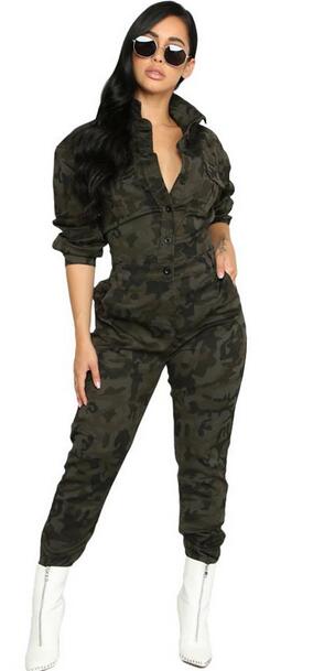 New 2020 Women Camouflage Jumpsuits Sexy V-Neck Full Sleeve Jumpsuits Ladies Hollow Out DC762, Black
New 2020 Women Camouflage Jumpsuits Sexy V-Neck Full Sleeve Jumpsuits Ladies Hollow Out DC762, Black