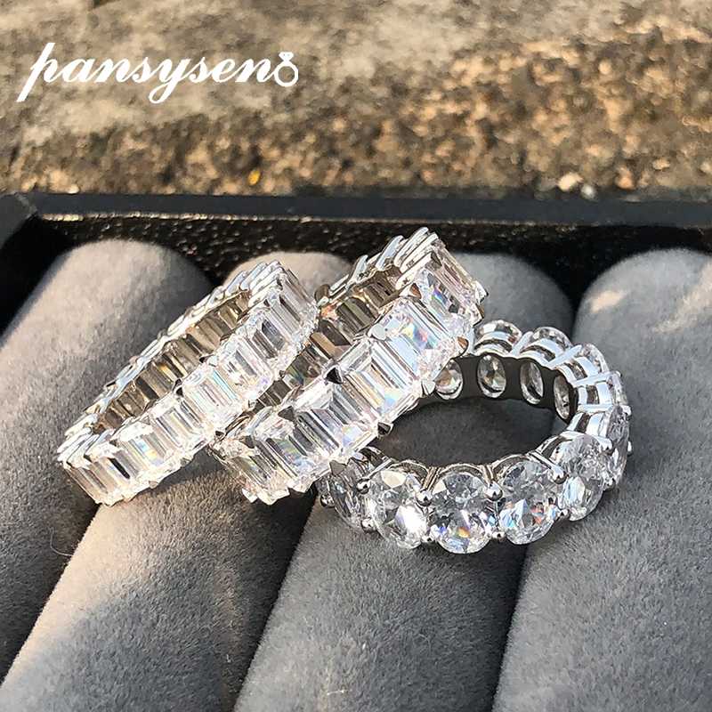 Cluster Rings PANSYSEN 100% Solid 925 Sterling Silver Wedding Full Enternity Created Moissanite Diamond Women Bridal Jewelry Ring
Cluster Rings PANSYSEN 100% Solid 925 Sterling Silver Wedding Full Enternity Created Moissanite Diamond Women Bridal Jewelry Ring