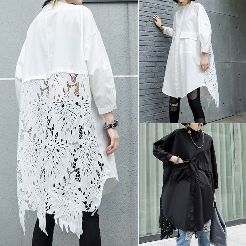 Women Lace Crochet Shirt ZANZEA Casual Lapel Neck Long Sleeve Hollow Out Blouse Loose Long Tops Femme Patchwork Blusas Chemise 7, Black
Women Lace Crochet Shirt ZANZEA Casual Lapel Neck Long Sleeve Hollow Out Blouse Loose Long Tops Femme Patchwork Blusas Chemise 7, Black
