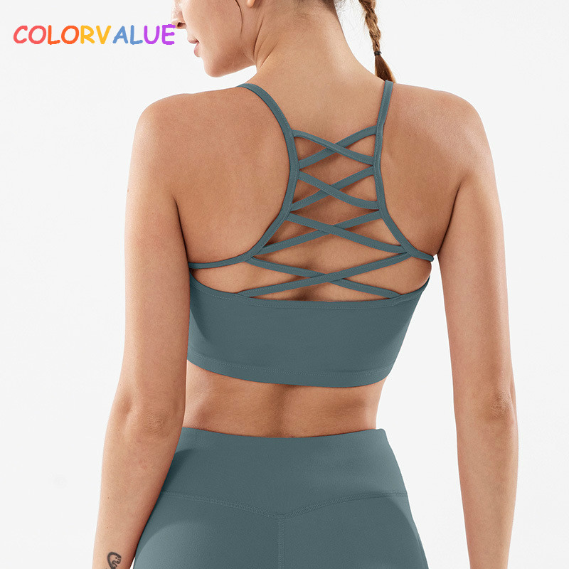 Colorvalue Sexy Cross Strap Workout Fitness Bras Women Padded Wireless Yoga Sports Bras Top Anti-sweat Nylon Athletic Brassiere, Meili
Colorvalue Sexy Cross Strap Workout Fitness Bras Women Padded Wireless Yoga Sports Bras Top Anti-sweat Nylon Athletic Brassiere, Meili