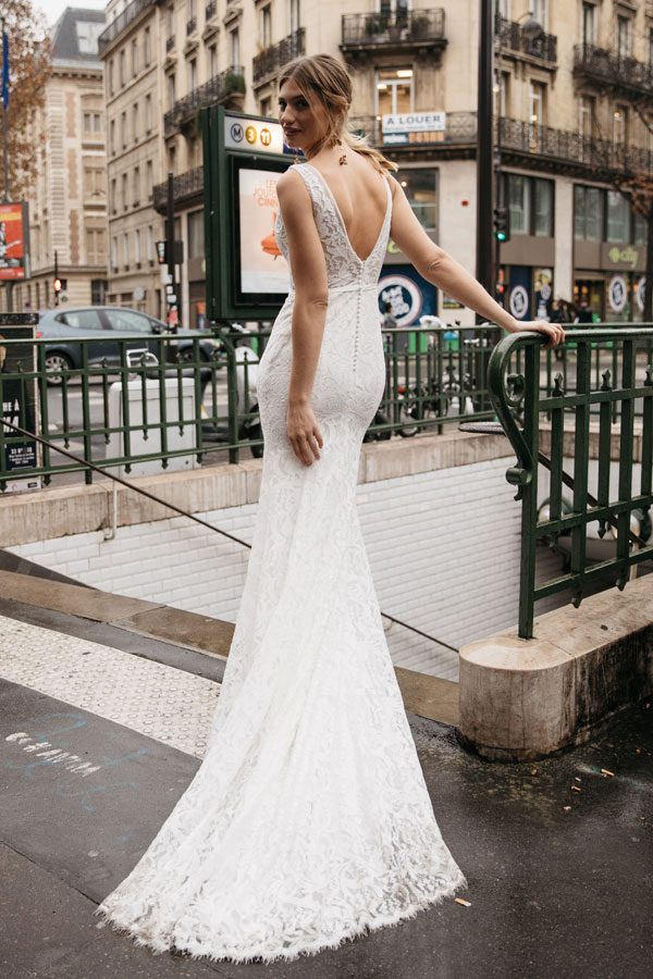 Daisy Brides 2019 Mermaid Wedding Dresses V Neck Lace Appliqued Sweep Train Bohemian Wedding Dress Custom Made Plus Size Vestidos De Novia