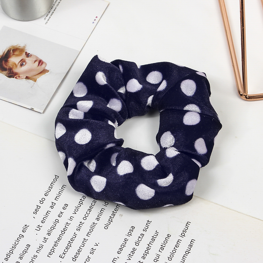 Leopard Velvet Scrunchies Hair Accessories For Women Girl Elastic Hair Ring tie Ponytail Holder Rubber pleuche Dot Hair Band 20pcs 1015A