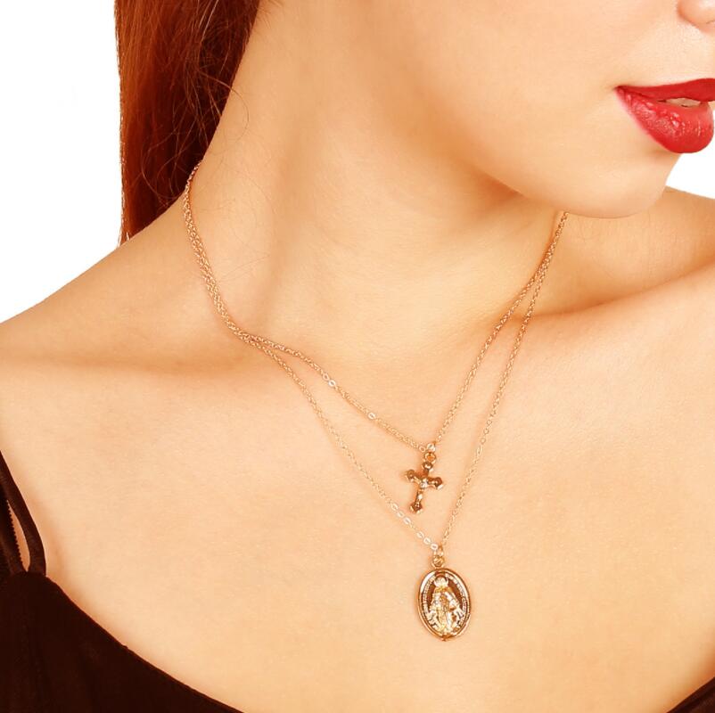 Fashionable and versatile simple and retro multi-layer necklace with alloy Cross Pendant and collarbone Necklace free shipping
Fashionable and versatile simple and retro multi-layer necklace with alloy Cross Pendant and collarbone Necklace free shipping