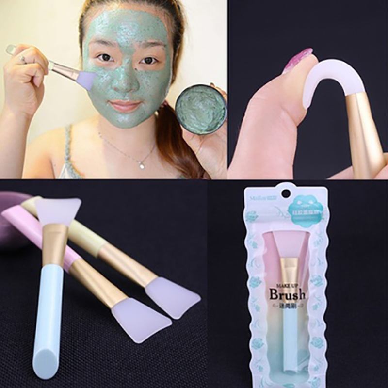 Facial Mask Brush Silicone Silica Gel Mud Mask DIY Stirring Applying Makeup 3 Colors Blending Brush Maquillaje Silicone Brush Silikonburste