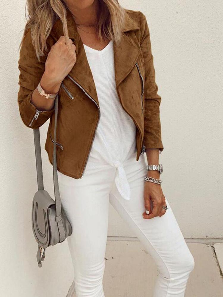 2019 Women autumn Ladies Leather Jacket Coats Zip Up Biker Casual Flight Top Coat Outwear with zipper pockets, Beige
2019 Women autumn Ladies Leather Jacket Coats Zip Up Biker Casual Flight Top Coat Outwear with zipper pockets, Beige