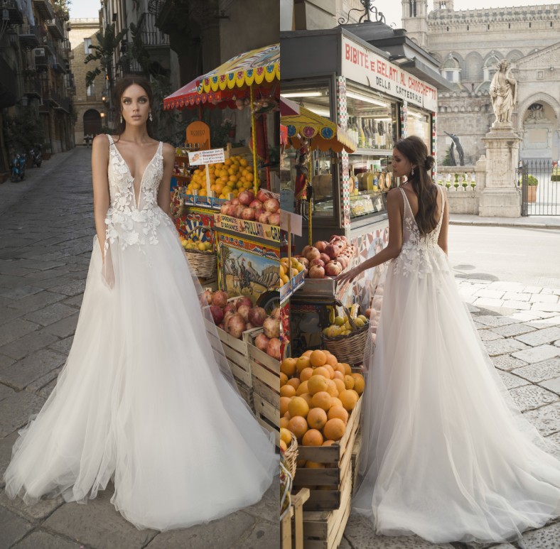 Berta 2019 A Line Beach Wedding Dresses Deep V Neck Lace Applique Backless Bridal Gown Sweep Train Sleeveless Customized Boho Wedding Dress, White
Berta 2019 A Line Beach Wedding Dresses Deep V Neck Lace Applique Backless Bridal Gown Sweep Train Sleeveless Customized Boho Wedding Dress, White