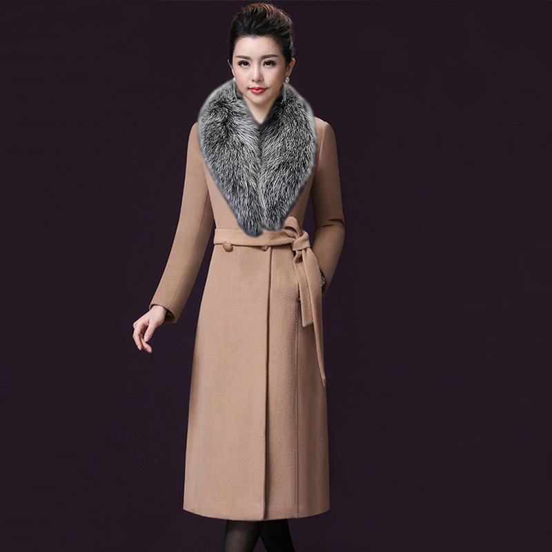 Women big Fur Collar wool Coat thick warm Long outerwear winter clothing fashion belt female elegant woolen coat for women, Purple
Women big Fur Collar wool Coat thick warm Long outerwear winter clothing fashion belt female elegant woolen coat for women, Purple