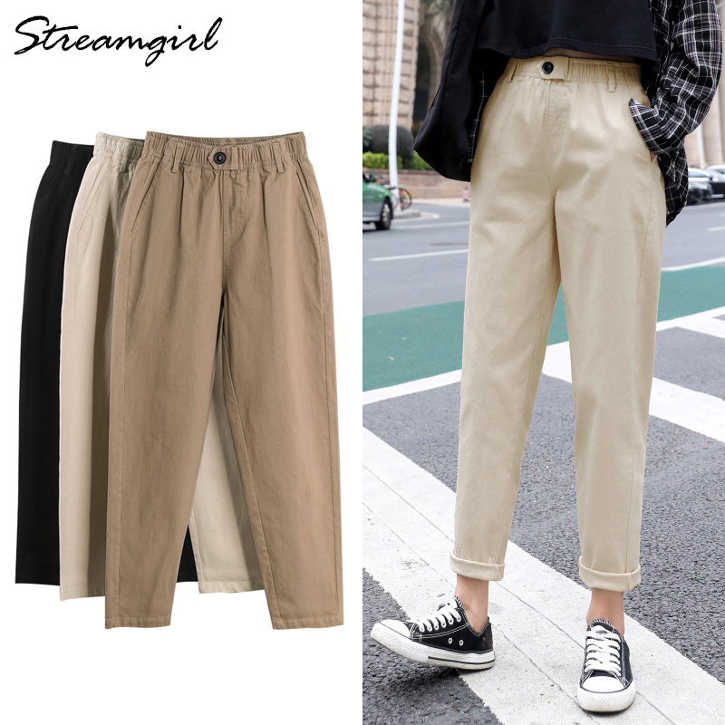 Autumn Harem Pants For Women Khaki Vintage Women' Trousers Women Streetwear Casual Loose Women' Pants Elastic Waist Apricot, Black
Autumn Harem Pants For Women Khaki Vintage Women' Trousers Women Streetwear Casual Loose Women' Pants Elastic Waist Apricot, Black