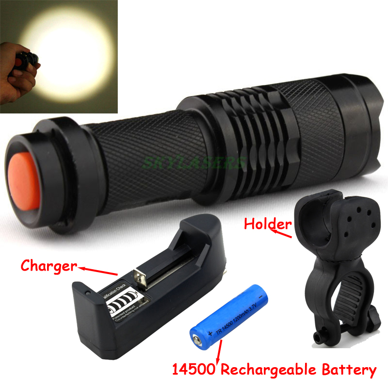 Q5 LED bike light mini bicycle light zoomable front bike with mount + 3.7V 14500 Battery + charger
Q5 LED bike light mini bicycle light zoomable front bike with mount + 3.7V 14500 Battery + charger