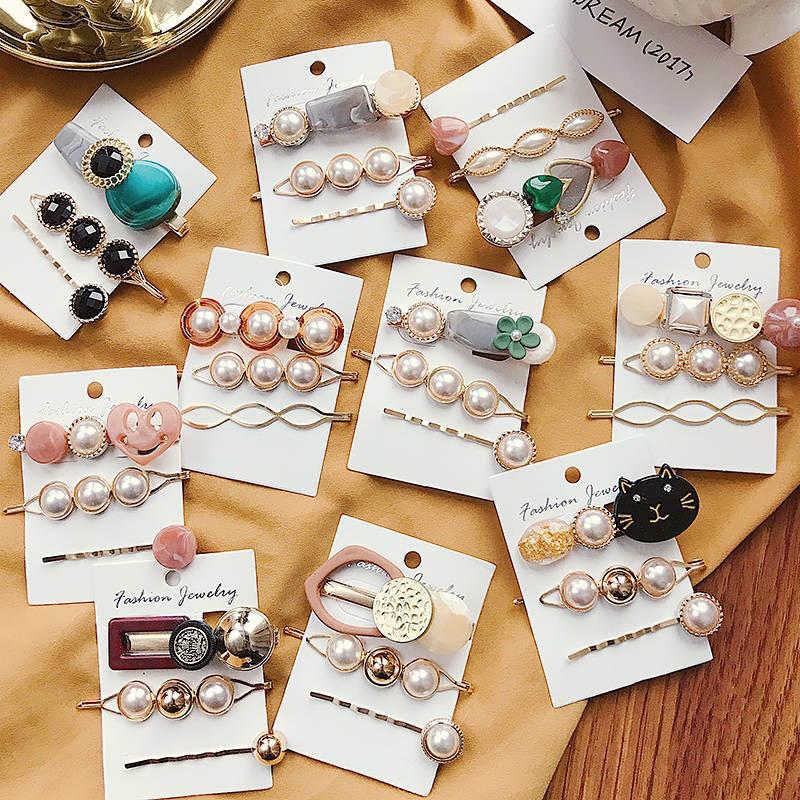 INS Hot sale 3pcs/set girls hair clips fashion pearl women designer hair clips kids barrettes hair accessories for women BB clip, Multi-color
INS Hot sale 3pcs/set girls hair clips fashion pearl women designer hair clips kids barrettes hair accessories for women BB clip, Multi-color