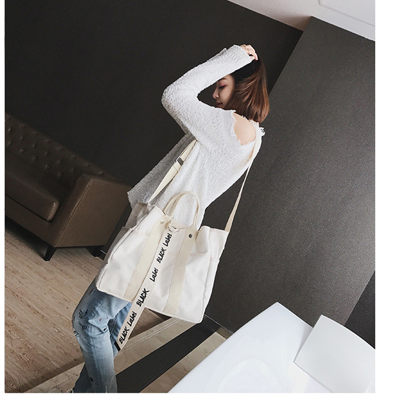Canvas Handbags Women Men Shopping Bags Reusable Shopping Bag Colour black white Bags CX200715