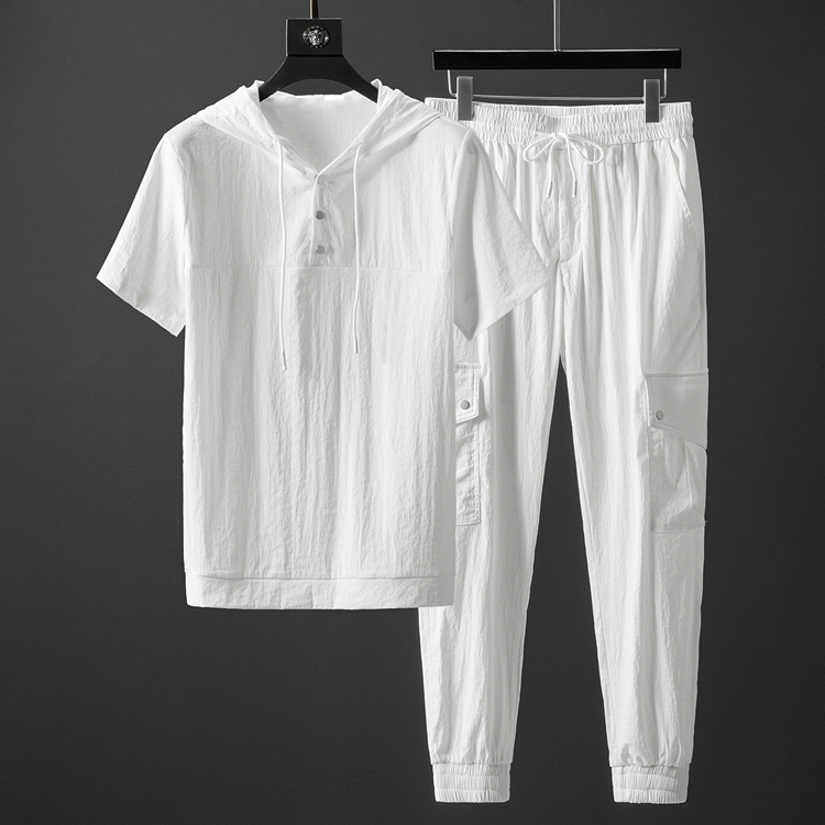 New White Men Tracksuit (t-shirt+pants) Luxury Hooded Short Sleeve Casual Male Sets Fashion Slim Fit Sport Summer Man Sets
New White Men Tracksuit (t-shirt+pants) Luxury Hooded Short Sleeve Casual Male Sets Fashion Slim Fit Sport Summer Man Sets