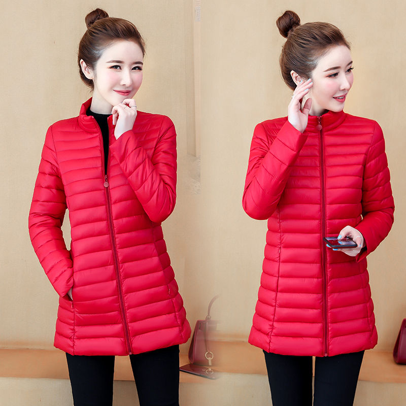 Autumn Winter Women Basic Jacket Coat Middle Age Female Slim Cotton Casual Oversize Long Slim Parkas Jaqueta Feminina W256, Red 
Autumn Winter Women Basic Jacket Coat Middle Age Female Slim Cotton Casual Oversize Long Slim Parkas Jaqueta Feminina W256, Red