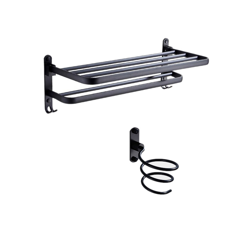 2PCS Aluminum Black Foldable Towel Holder Hair Dryer Holder Set Towel Shelf Wall Mounted Bathroom Rack
2PCS Aluminum Black Foldable Towel Holder Hair Dryer Holder Set Towel Shelf Wall Mounted Bathroom Rack