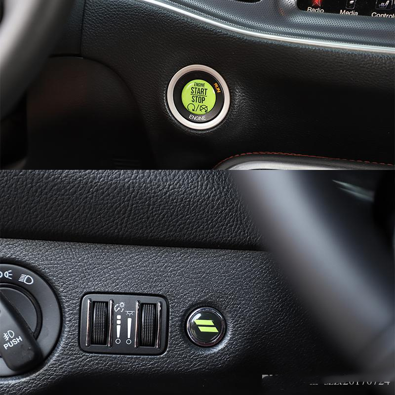 Engine Start Stop Button &Tailgate Opener Switch Knob Trim for Dodge Challenger /Charger 2010 UP Car Interior Accessories
