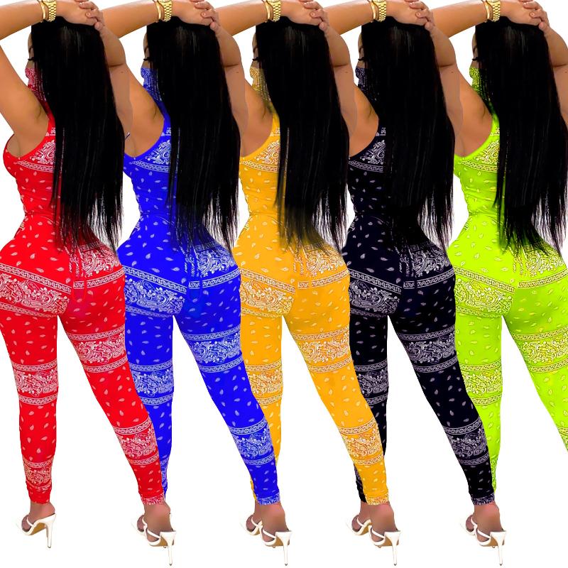 Zoctuo Bandana Scarf Print Sexy Jumpsuits for Women Hollow Out With Mask Playsuit 2020 New Fashion Bandage Women Sexy Jumpsuit11436467
