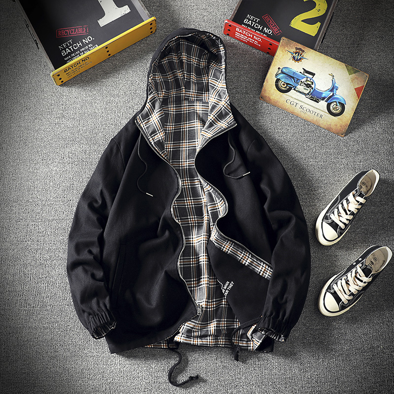 Fall 2020 new two-sided hooded jacket casual breathable plaid loose jacket cotton high-quality hooded Jackets Coats, Blue
Fall 2020 new two-sided hooded jacket casual breathable plaid loose jacket cotton high-quality hooded Jackets Coats, Blue