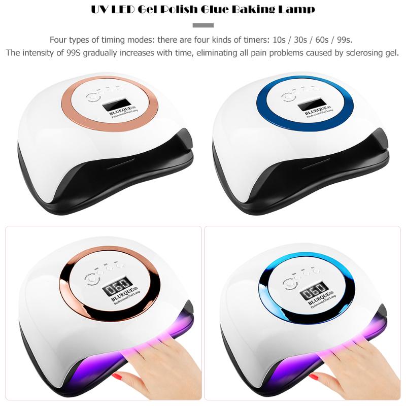 168W UV LED Lamp for Manicure Nail Lamps Nail Dryer for Curing UV Gel Varnish Tools LCD Display Polish Dryer Lamp, Blue
168W UV LED Lamp for Manicure Nail Lamps Nail Dryer for Curing UV Gel Varnish Tools LCD Display Polish Dryer Lamp, Blue