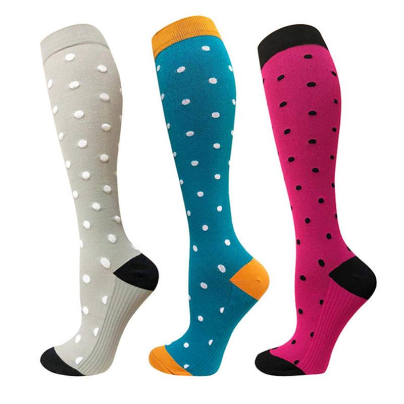 37style men women nursing compression socks Unisex outdoor sports run travel pressure long socks relieve knees pain happy