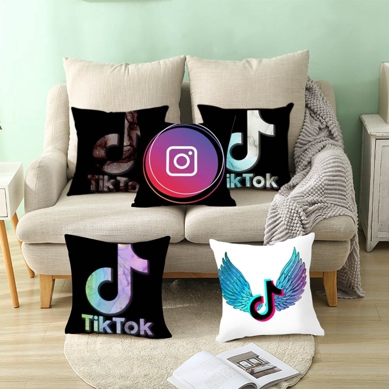 Pillow Cover Tik-Tok Home Decor Pillowcase Square Size 18Inch18Inch Cushion Case Throw Pillow Cover Case