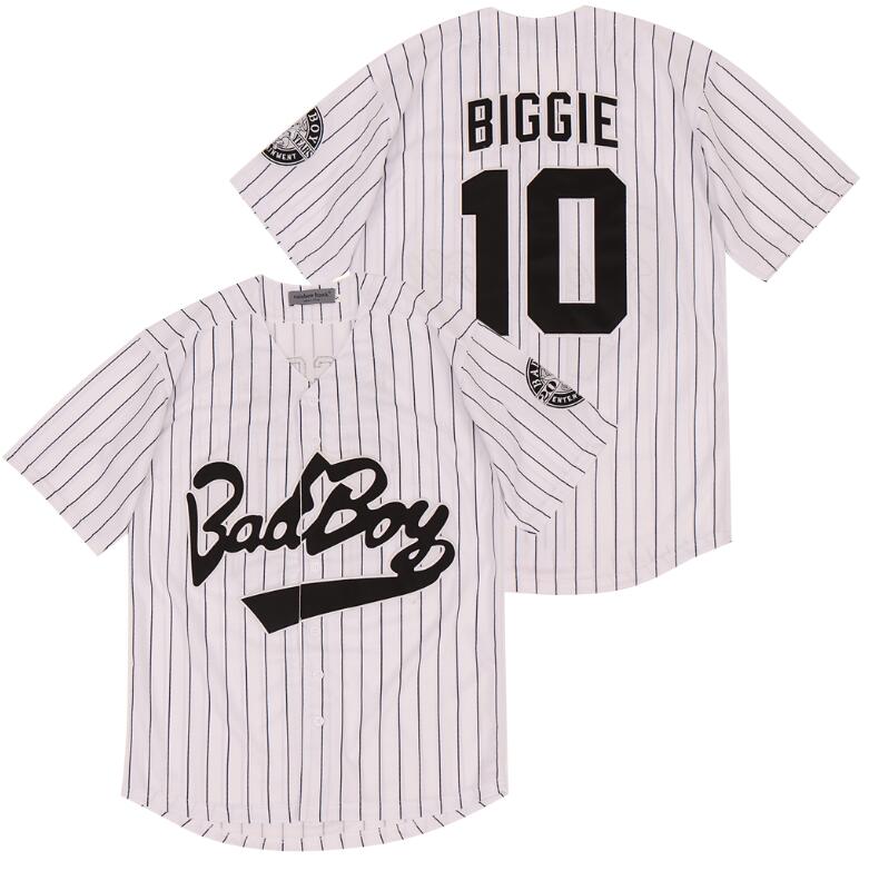 Bad Boy Baseball stitched Jersey 10 Biggie Smalls 20th Patch entertainment Black White Badboy mens Jerseys
Bad Boy Baseball stitched Jersey 10 Biggie Smalls 20th Patch entertainment Black White Badboy mens Jerseys