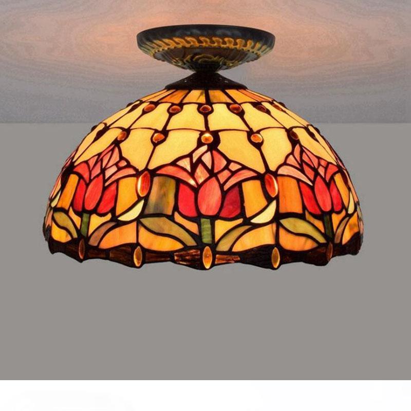 Tiffany tulip lamp 30CM European pastoral vintage stained glass light fixtures dining room bedroom aisle corridor ceiling light TF060
Tiffany tulip lamp 30CM European pastoral vintage stained glass light fixtures dining room bedroom aisle corridor ceiling light TF060